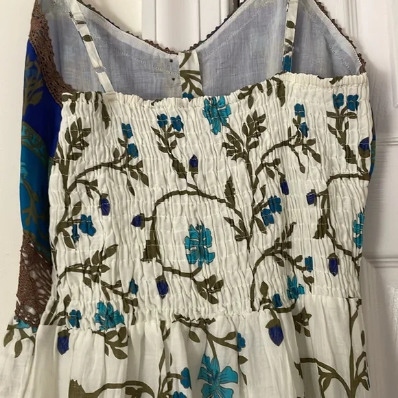 Bohemian Blue and Cream Maxi Dress - Picture 4 of 7